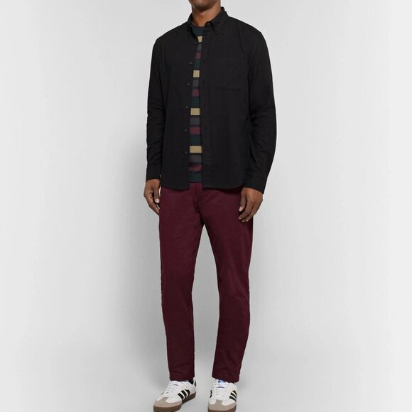 Club Monaco - Connor Slim-Fit Cotton-Blend Twill Chinos - Burgundy - Picture 2 of 4